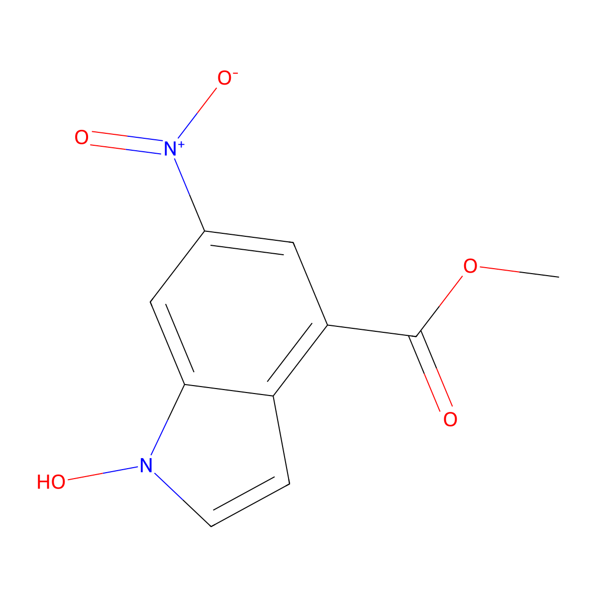 1-Hydroxy-6-nitro indole-4-methyl carboxylate molecular structure, CAS 1082042-02-1