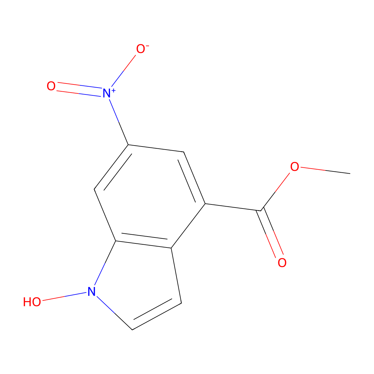 1-Hydroxy-6-nitro indole-4-methyl carboxylate molecular structure, CAS 1082042-02-1