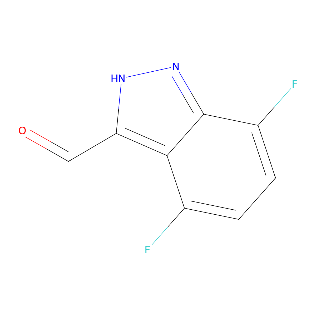 4,7-Difluoro (1H)indazole-3-carbaldehyde molecular structure, CAS 1082042-06-5