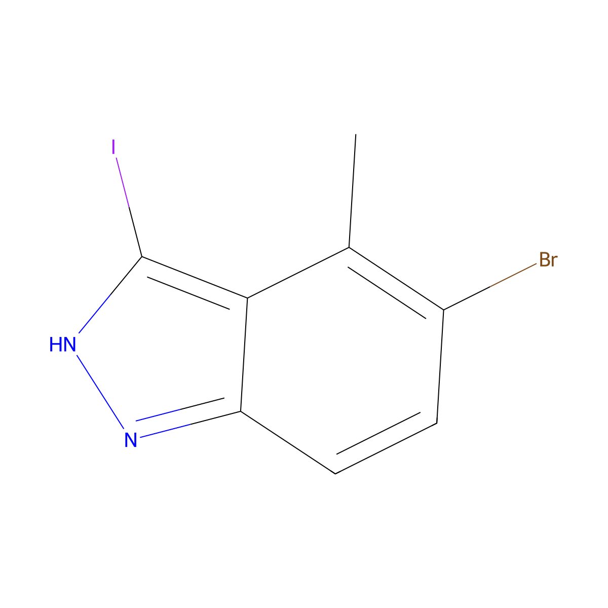 5-Bromo-3-iodo-4-methyl-1H-indazole molecular structure, CAS 1082042-12-3