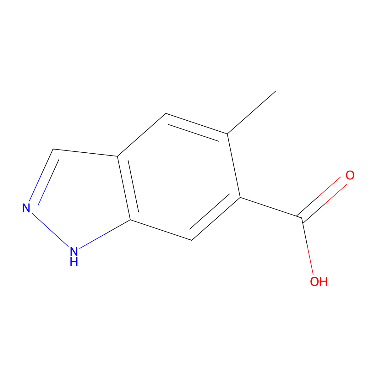 5-methyl-1H-indazole-6-carboxylic acid molecular structure, CAS 1082042-16-7