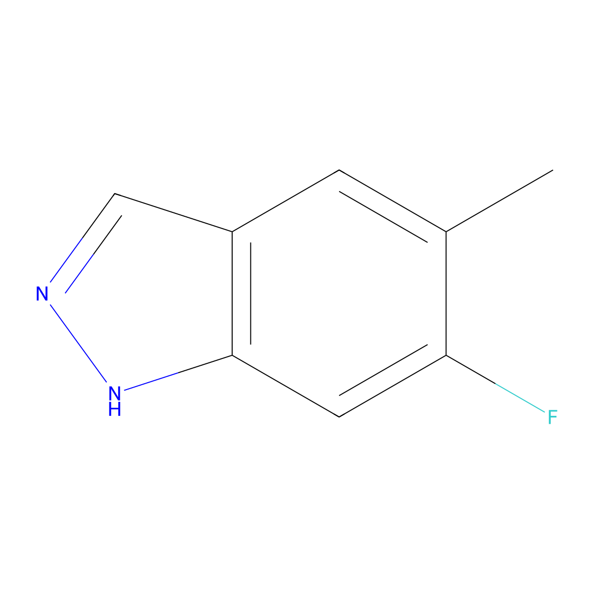 6-fluoro-5-methyl-1H-indazole molecular structure, CAS 1082042-17-8