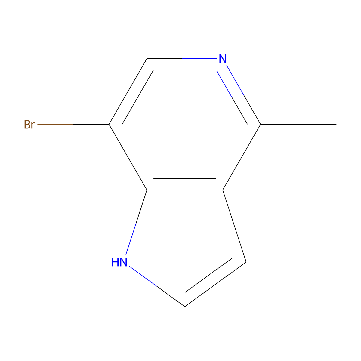7-bromo-4-methyl-1H-pyrrolo[3,2-c]pyridine molecular structure, CAS 1082042-20-3