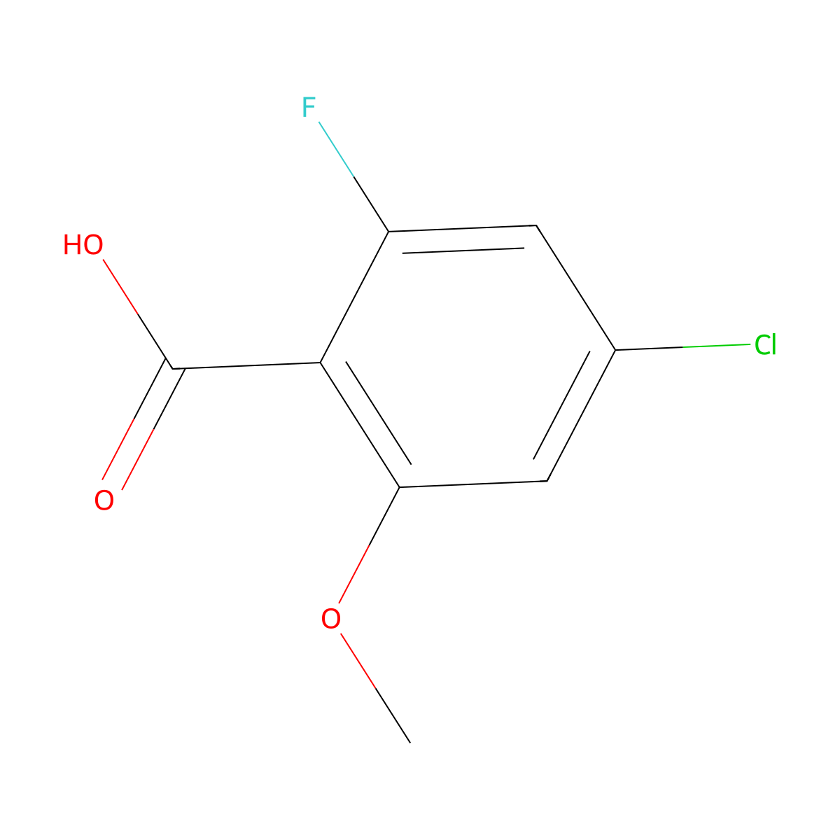 4-Chloro-2-fluoro-6-methoxybenzoic acid molecular structure, CAS 1082042-25-8