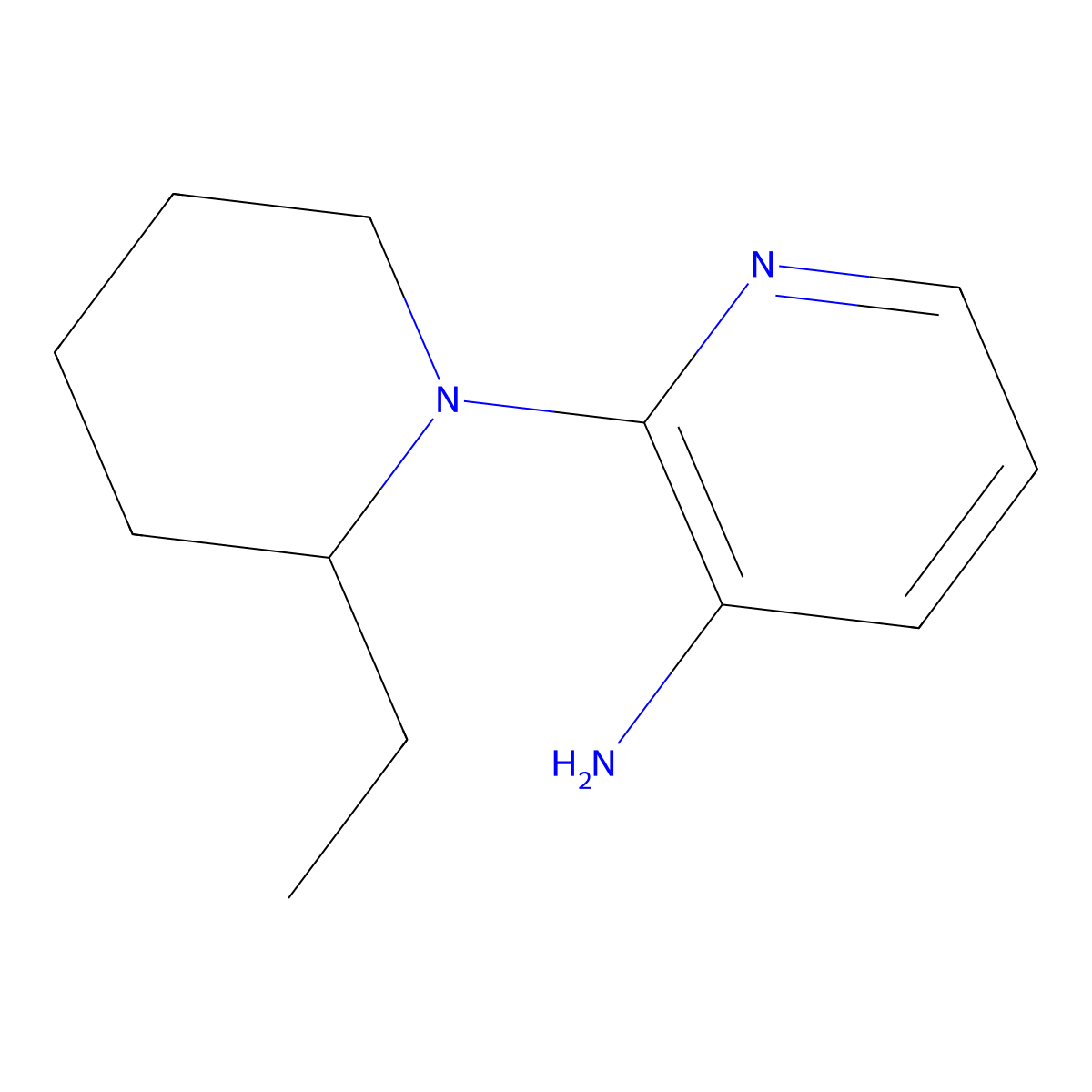 2-(2-Ethyl-1-piperidinyl)-3-pyridinamine molecular structure, CAS 1082042-74-7