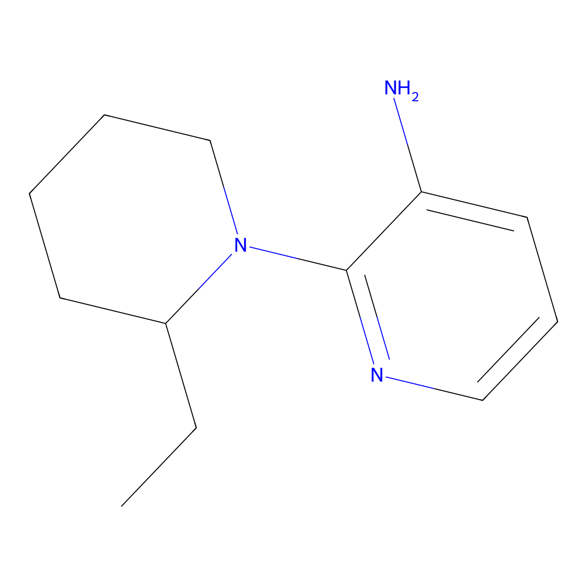 2-(2-Ethyl-1-piperidinyl)-3-pyridinamine molecular structure, CAS 1082042-74-7