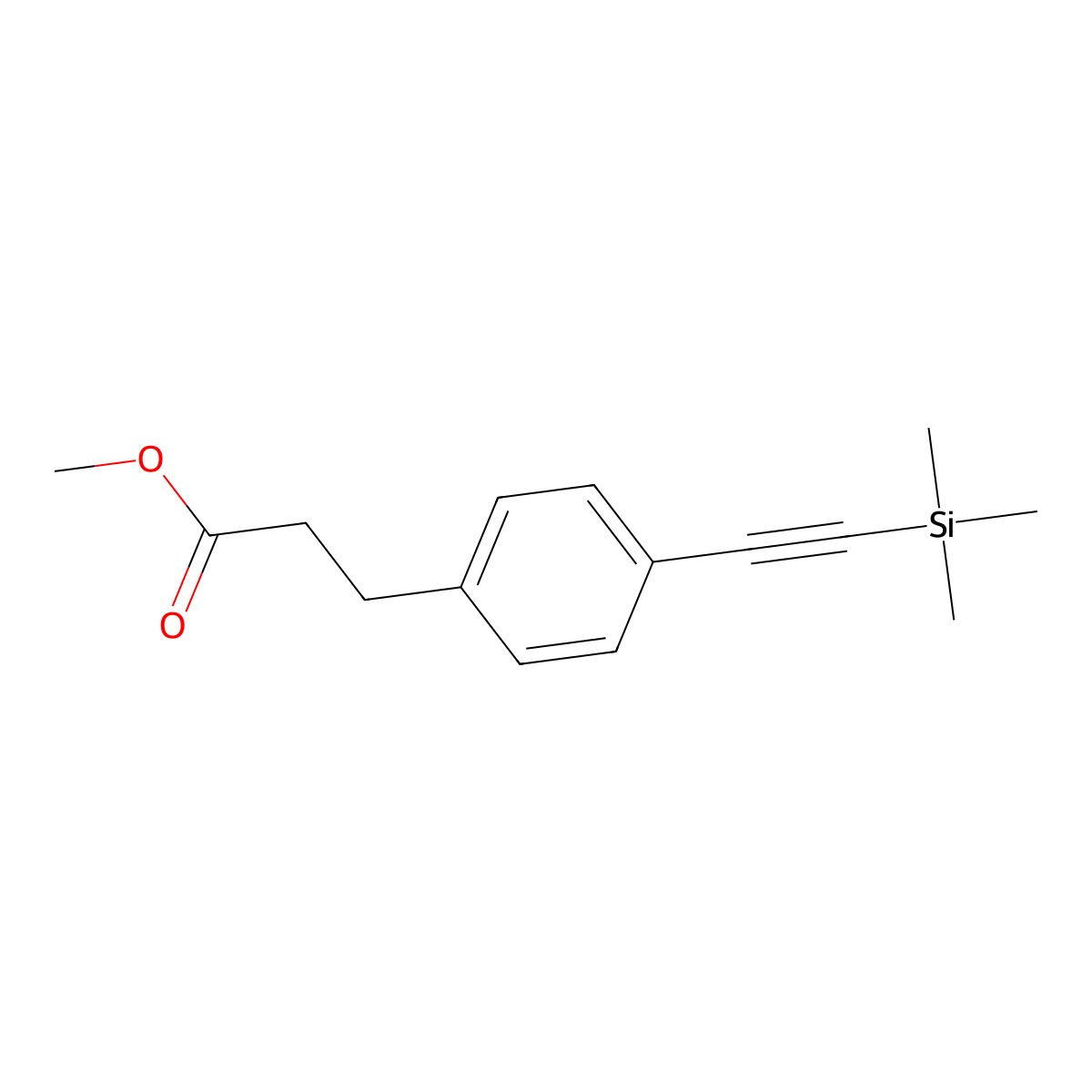 Methyl 3-[4-[(Trimethylsilyl)ethynyl]phenyl]propanoate molecular structure, CAS 1082059-14-0