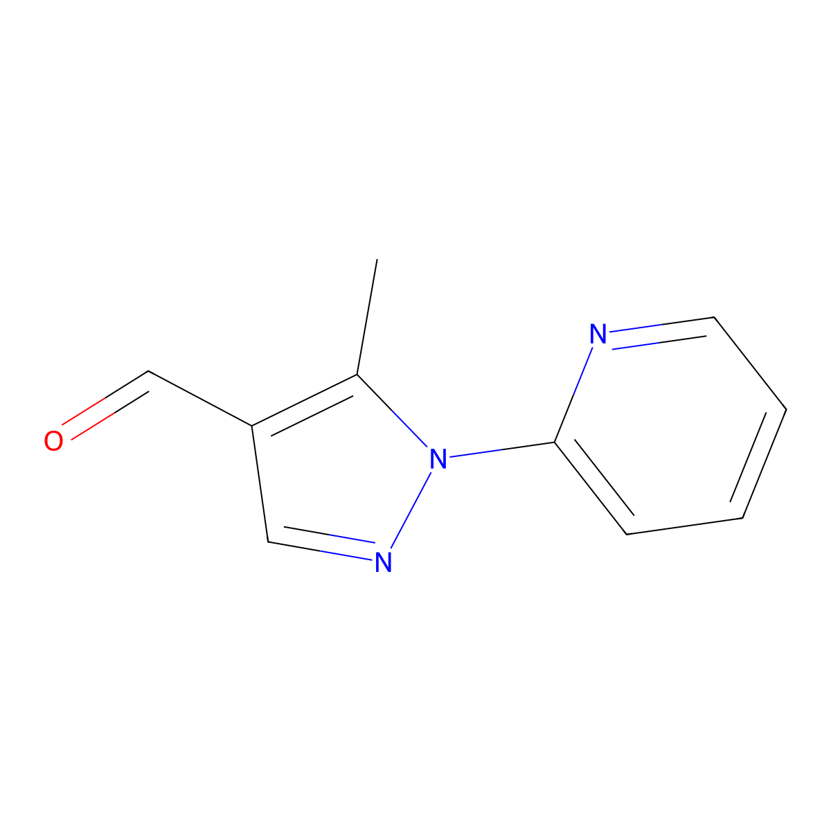 5-Methyl-1-pyridin-2-yl-1H-pyrazole-4-carbaldehyde molecular structure, CAS 1082065-93-7
