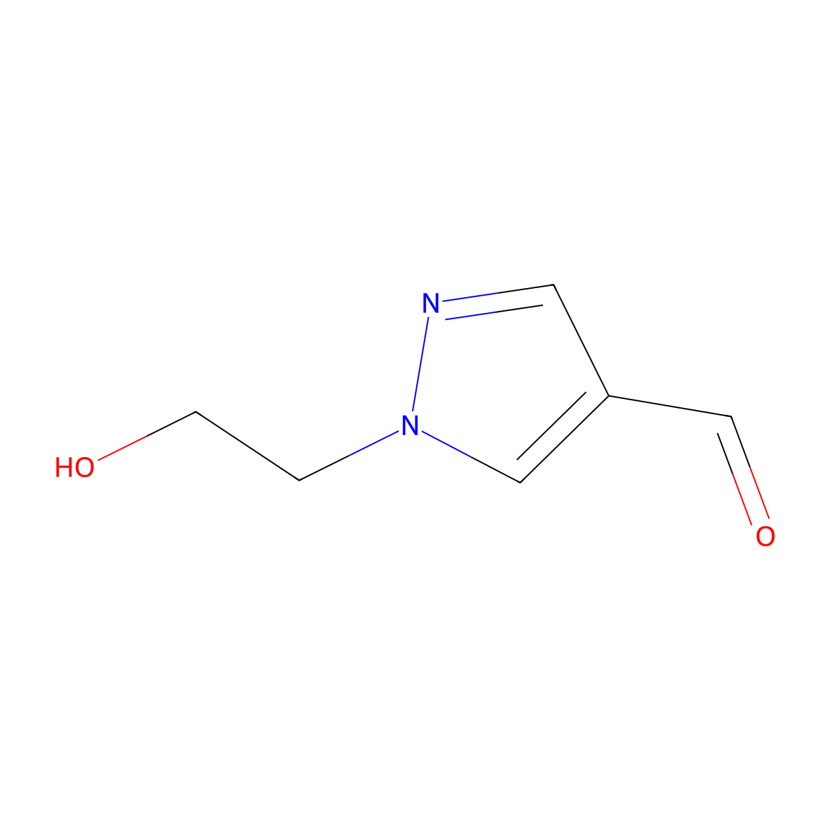 1-(2-hydroxyethyl)-1H-pyrazole-4-carbaldehyde molecular structure, CAS 1082065-98-2