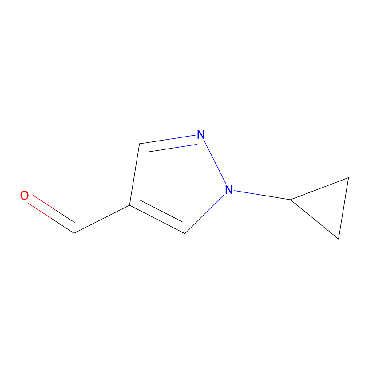 1-Cyclopropyl-1H-pyrazole-4-carboxaldehyde molecular structure, CAS 1082066-00-9