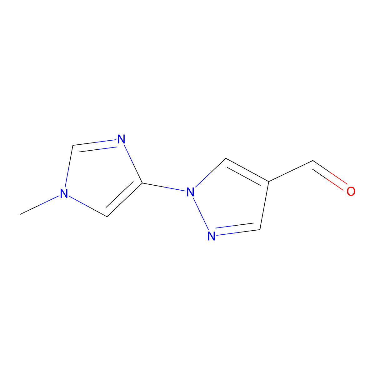 1-(1-Methyl-1H-imidazol-4-yl)-1H-pyrazole-4-carbaldehyde molecular structure, CAS 1082066-49-6