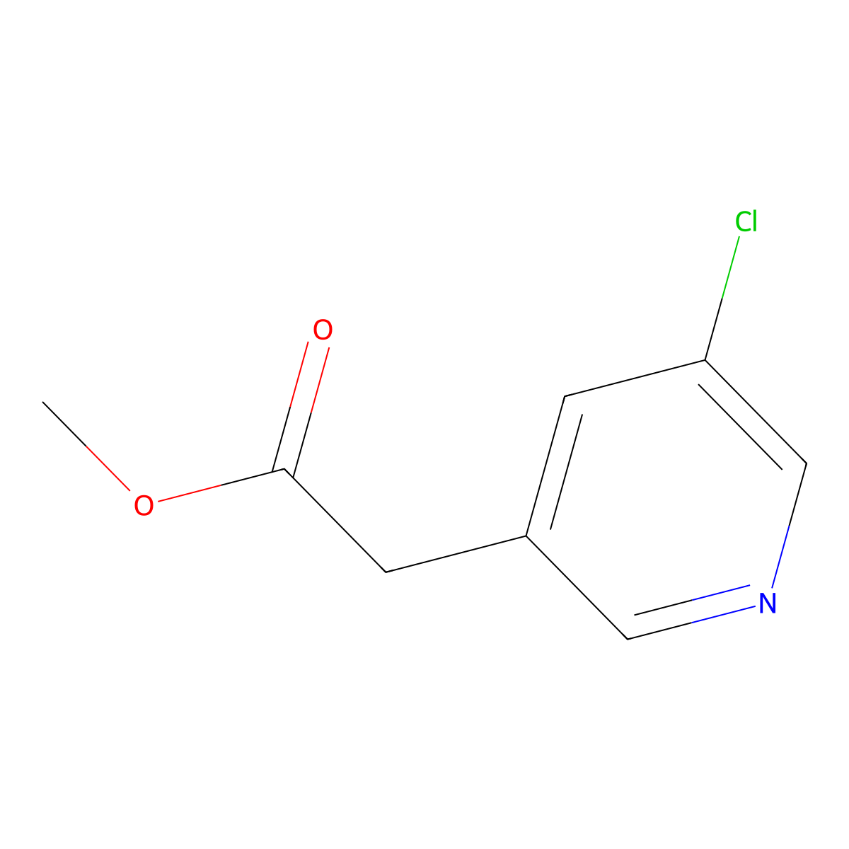 Methyl 2-(5-chloropyridin-3-yl)acetate molecular structure, CAS 1082076-26-3