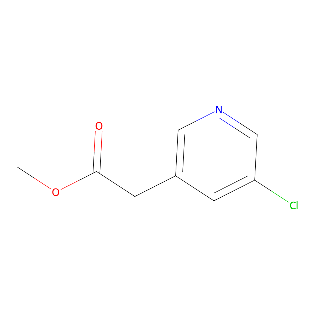 Methyl 2-(5-chloropyridin-3-yl)acetate molecular structure, CAS 1082076-26-3