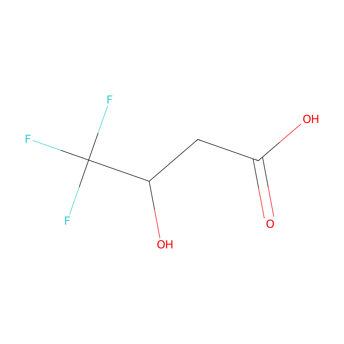 (+-)-3-Hydroxy-4,4,4-trifluorobutanoic acid molecular structure, CAS 108211-36-5