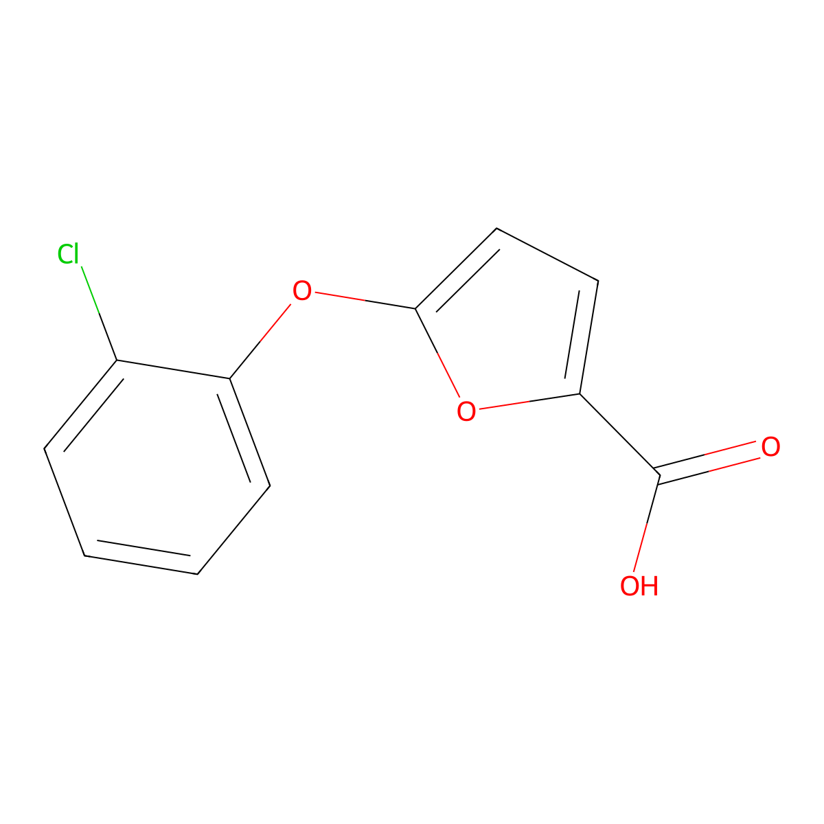 5-(2-Chlorophenoxy)furan-2-carboxylic acid molecular structure, CAS 1082119-89-8