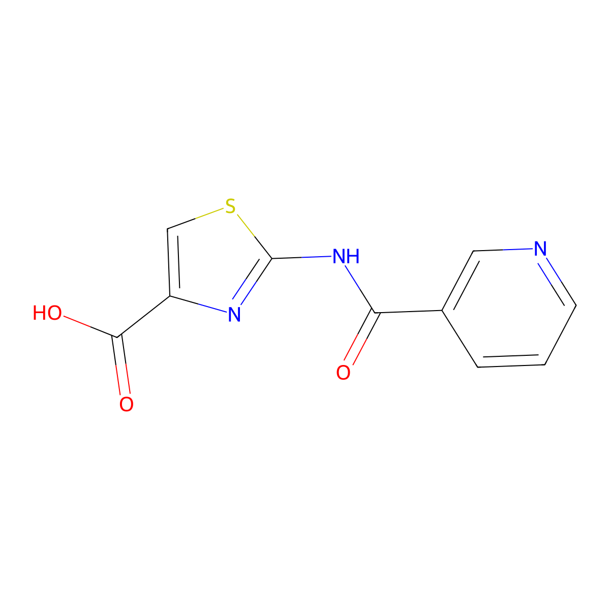 2-[(3-Pyridinylcarbonyl)amino]-1,3-thiazole-4-carboxylic acid molecular structure, CAS 1082121-37-6