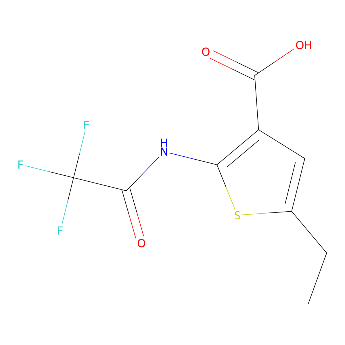 5-Ethyl-2-(trifluoroacetamido)thiophene-3-carboxylic acid molecular structure, CAS 1082133-21-8