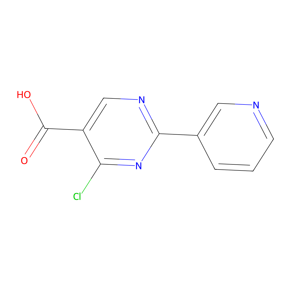 4-Chloro-2-(pyridin-3-yl)pyrimidine-5-carboxylic acid molecular structure, CAS 1082138-57-5