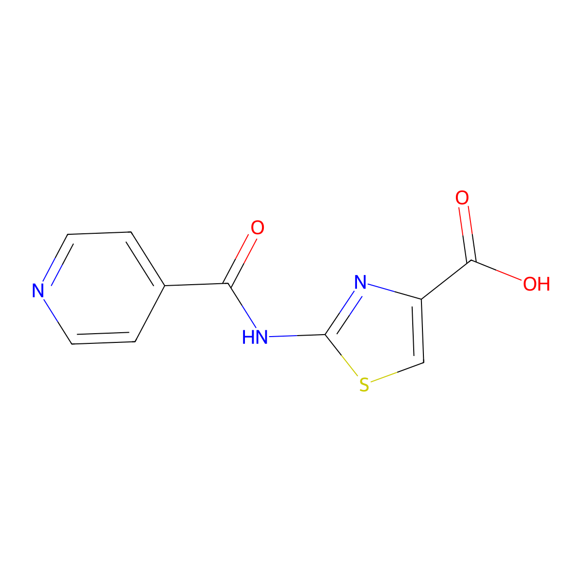 2-(Isonicotinoylamino)-1,3-thiazole-4-carboxylic acid molecular structure, CAS 1082152-97-3