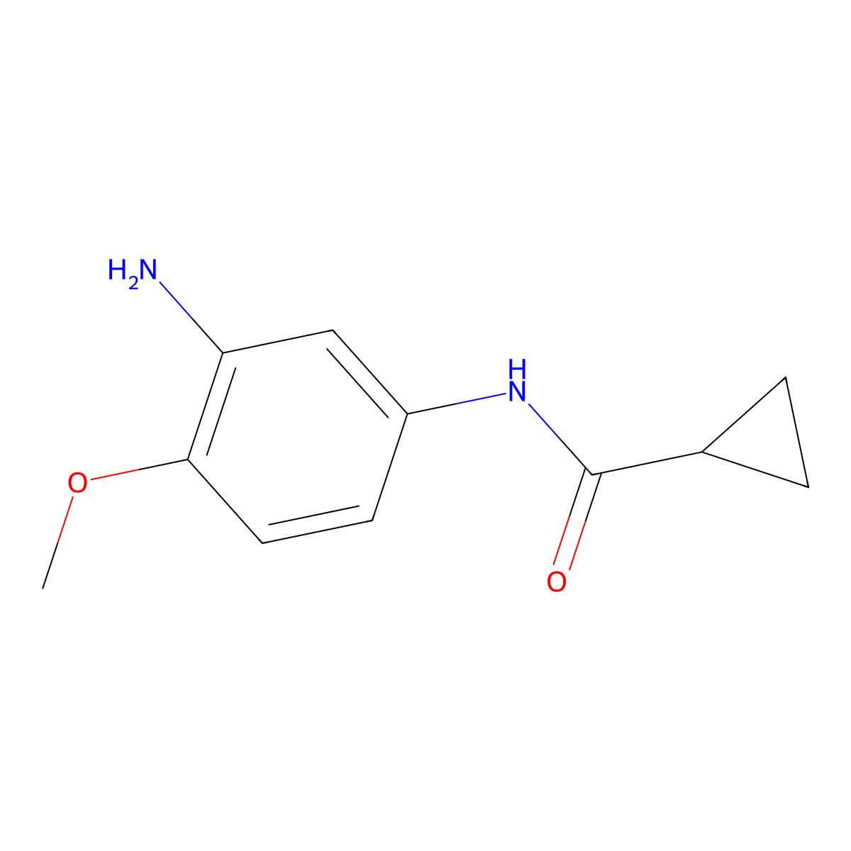N-(3-amino-4-methoxyphenyl)cyclopropanecarboxamide molecular structure, CAS 1082156-54-4