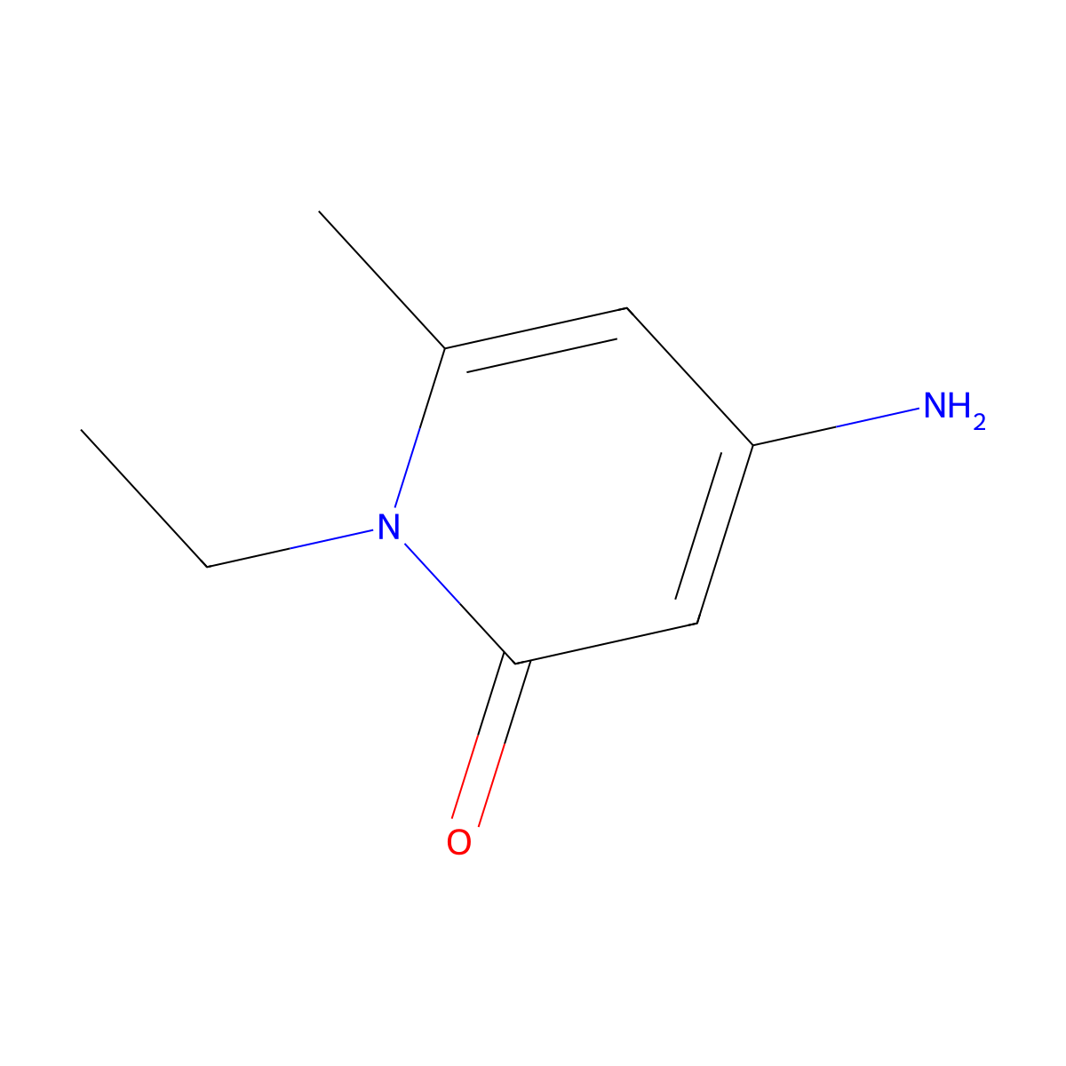 4-Amino-1-ethyl-6-methylpyridin-2(1H)-one molecular structure, CAS 1082160-12-0