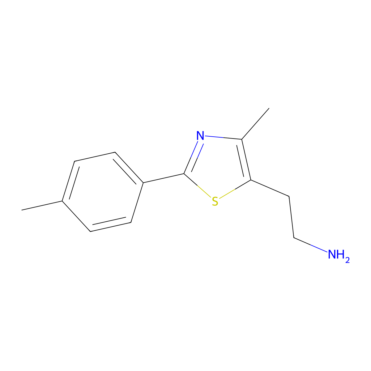 2-[4-Methyl-2-(4-methylphenyl)-1,3-thiazol-5-yl]ethan-1-amine molecular structure, CAS 1082163-13-0