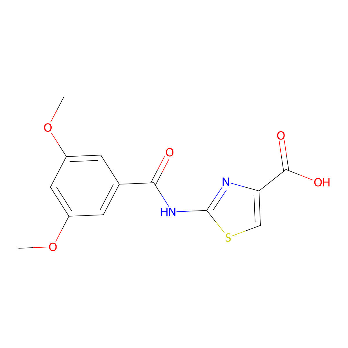 2-(3,5-Dimethoxybenzamido)-1,3-thiazole-4-carboxylic acid molecular structure, CAS 1082167-75-6
