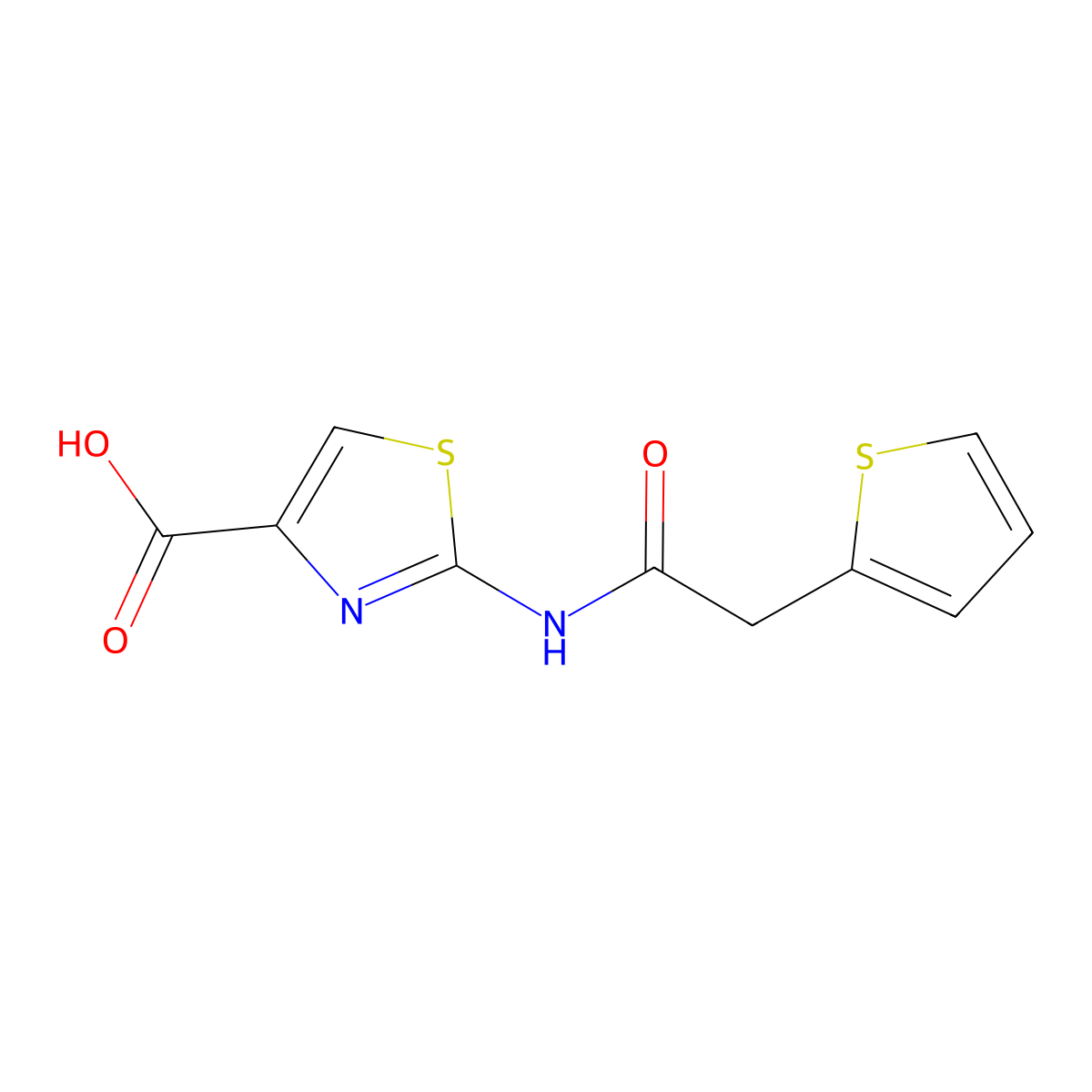 2-[(2-Thienylacetyl)amino]-1,3-thiazole-4-carboxylic acid molecular structure, CAS 1082167-90-5
