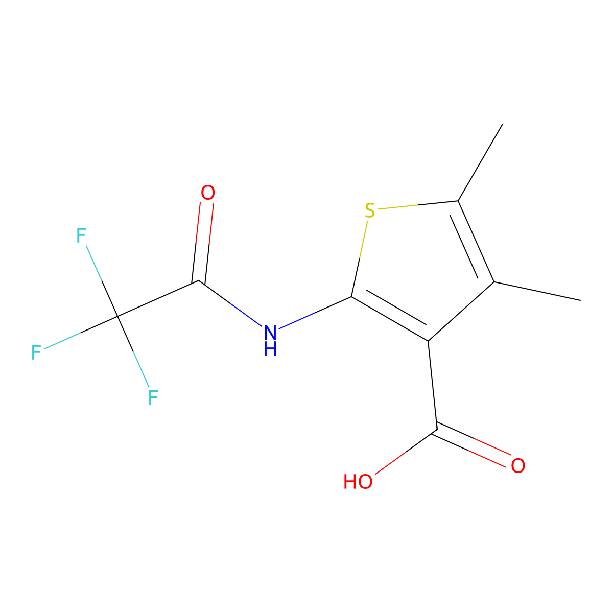 4,5-Dimethyl-2-(trifluoroacetamido)thiophene-3-carboxylic acid molecular structure, CAS 1082173-55-4