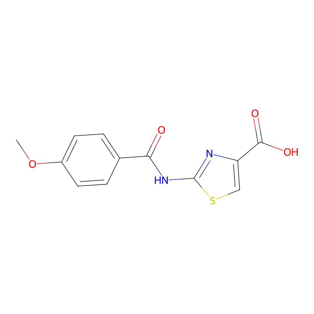 2-(4-Methoxybenzamido)-1,3-thiazole-4-carboxylicacid molecular structure, CAS 1082184-32-4