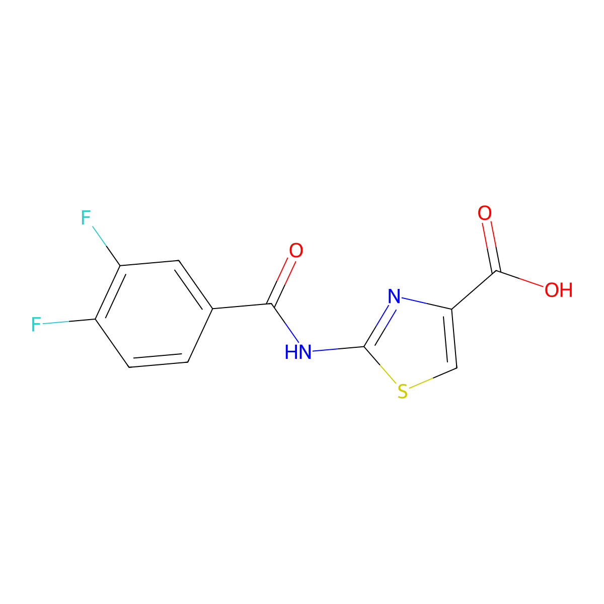 2-(3,4-Difluorobenzamido)-1,3-thiazole-4-carboxylic acid molecular structure, CAS 1082184-36-8