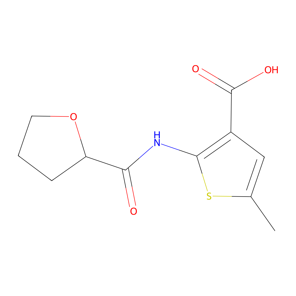 5-Methyl-2-(oxolane-2-amido)thiophene-3-carboxylic acid molecular structure, CAS 1082185-32-7