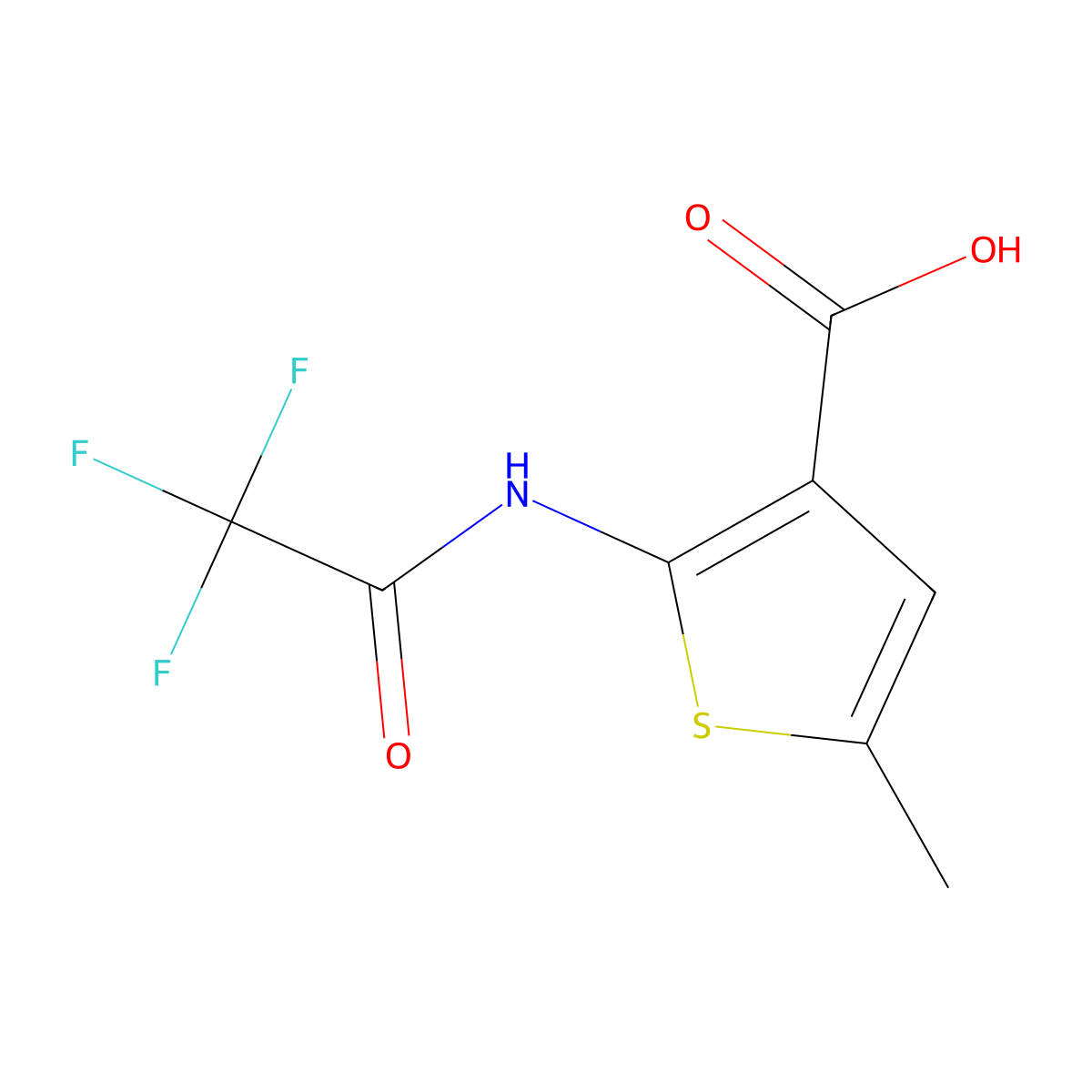 5-Methyl-2-(trifluoroacetamido)thiophene-3-carboxylic acid molecular structure, CAS 1082186-04-6