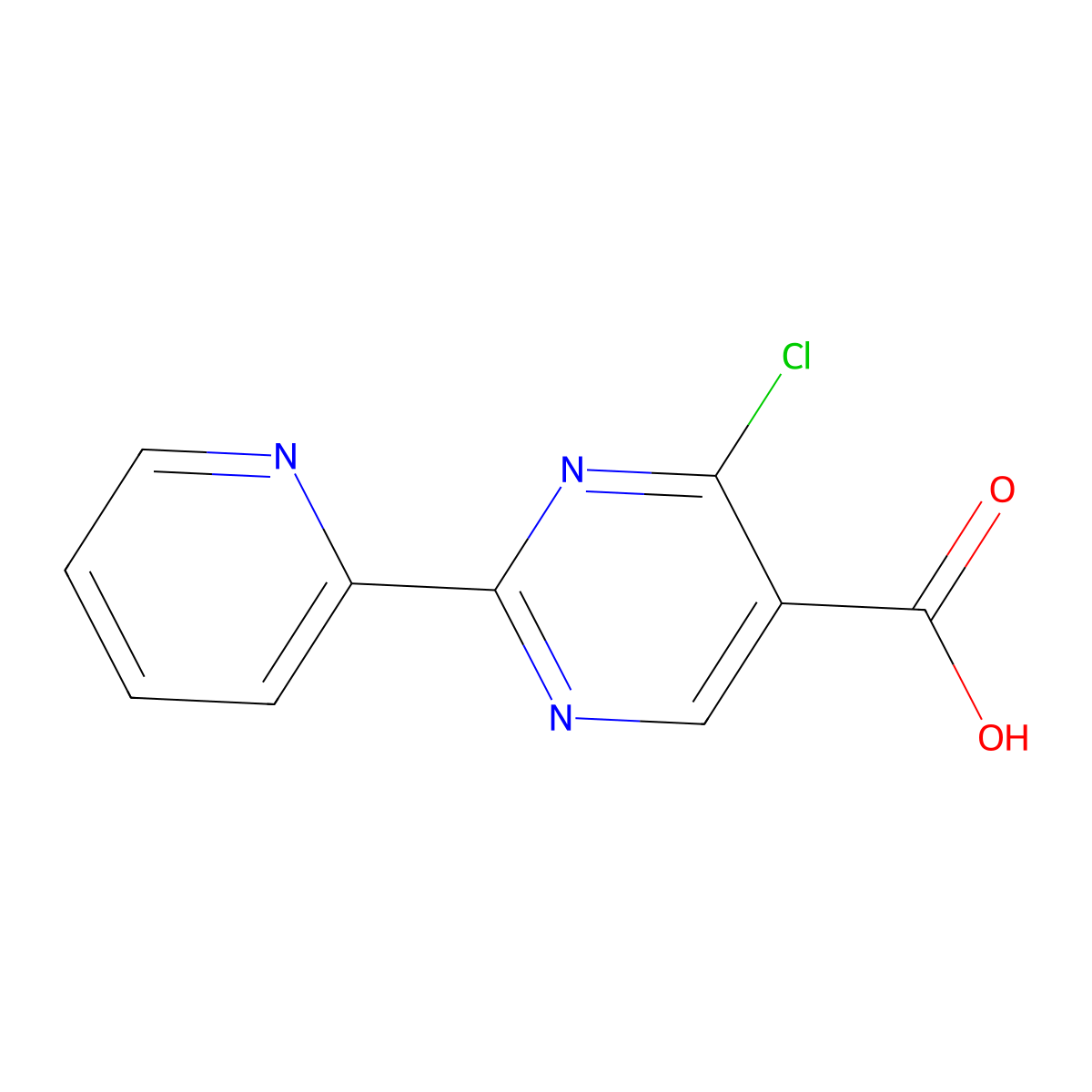 4-Chloro-2-(pyridin-2-yl)pyrimidine-5-carboxylic acid molecular structure, CAS 1082192-80-0