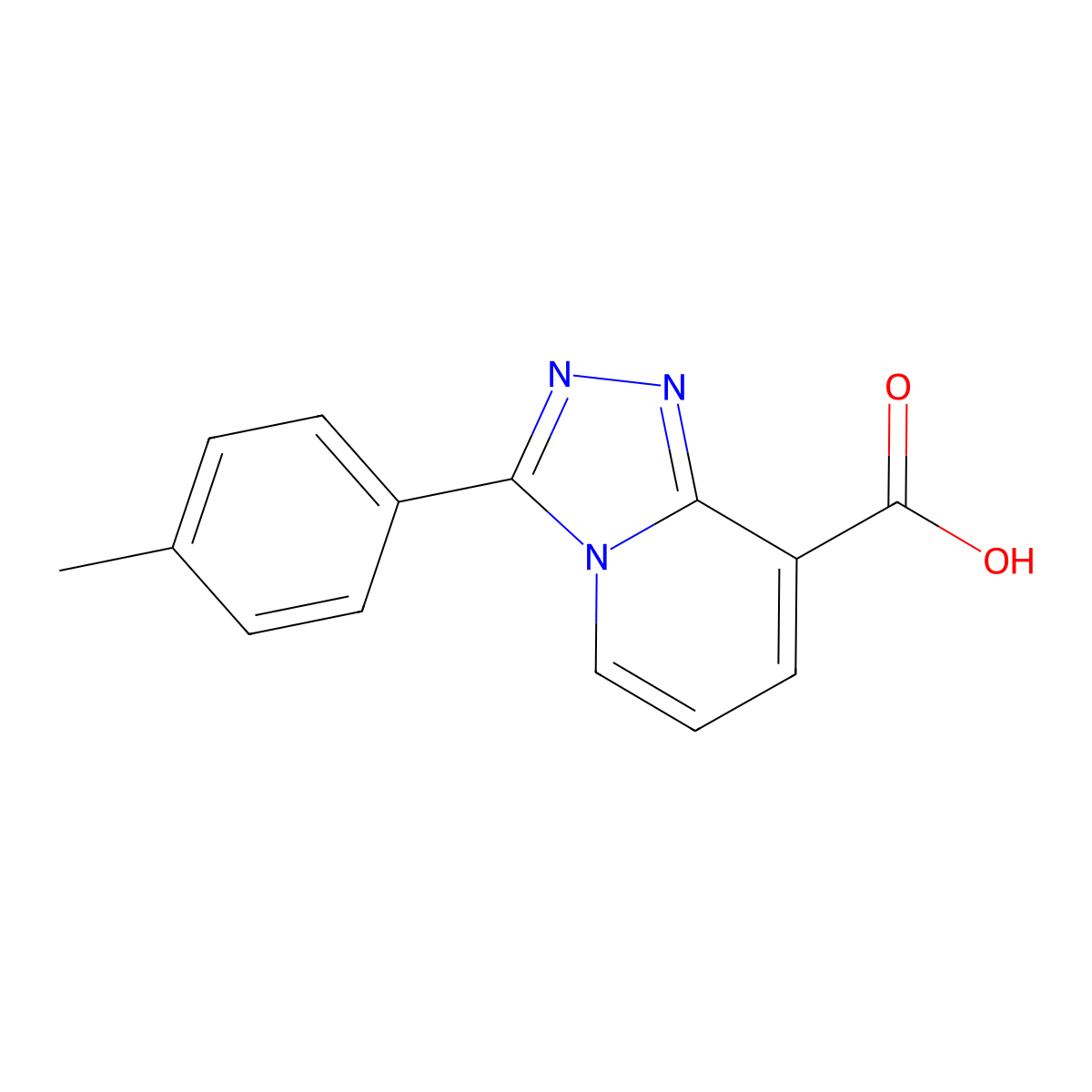 3-p-Tolyl-[1,2,4]triazolo[4,3-a]pyridine-8-carboxylic acid molecular structure, CAS 1082193-74-5