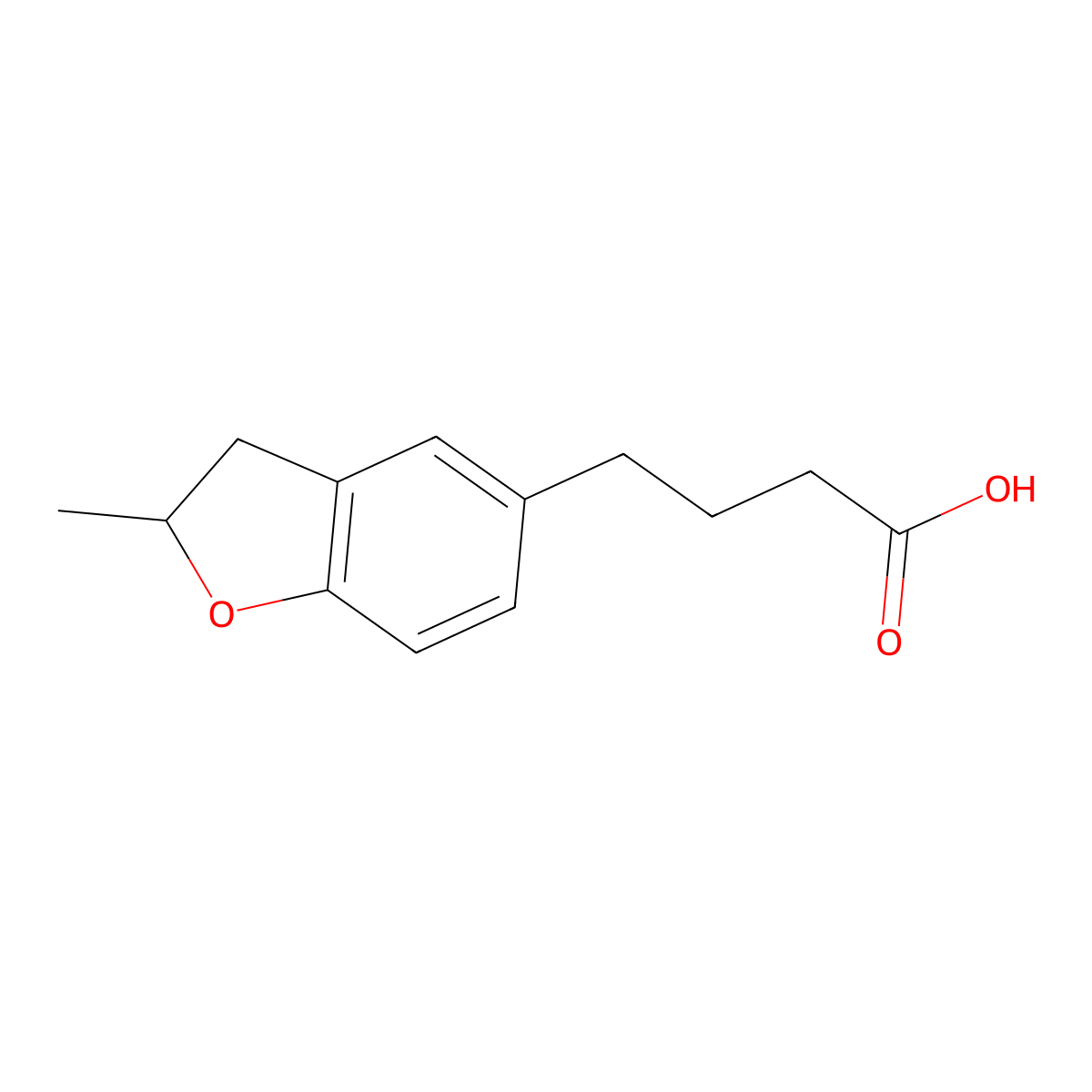 4-(2-Methyl-2,3-dihydrobenzofuran-5-yl)butanoic acid molecular structure, CAS 1082194-88-4