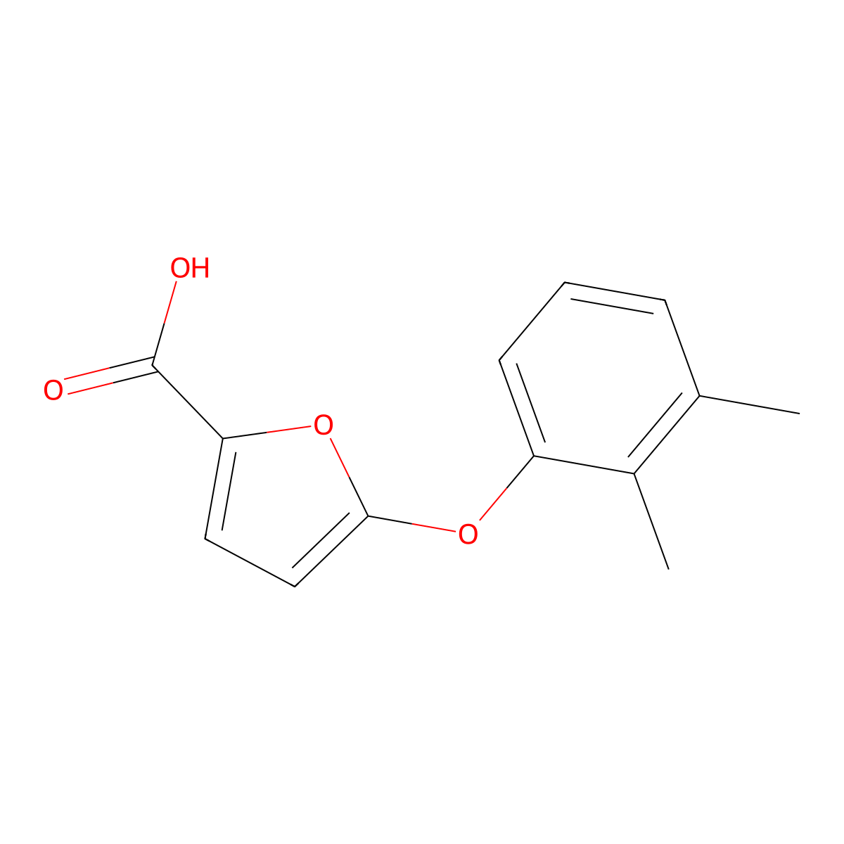 5-(2,3-Dimethylphenoxy)furan-2-carboxylic acid molecular structure, CAS 1082195-73-0