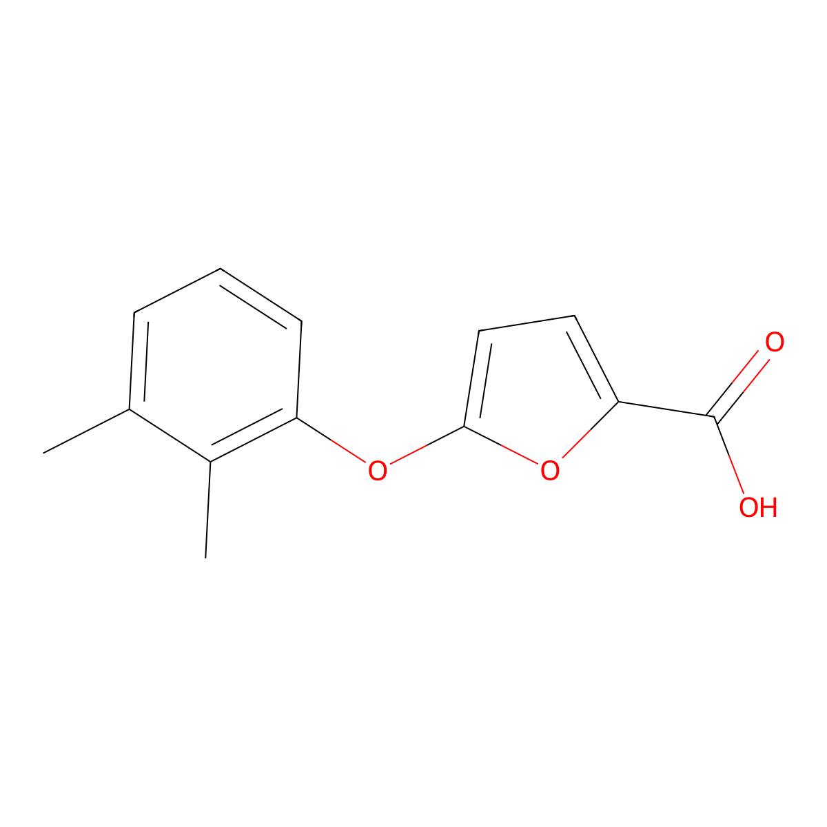 5-(2,3-Dimethylphenoxy)furan-2-carboxylic acid molecular structure, CAS 1082195-73-0