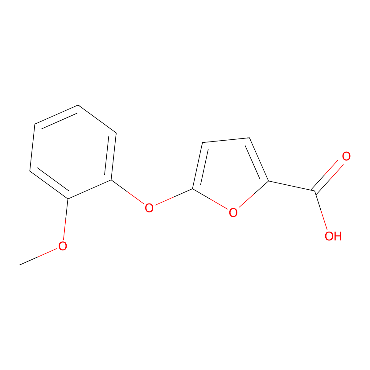 5-(2-Methoxyphenoxy)furan-2-carboxylic acid molecular structure, CAS 1082195-83-2