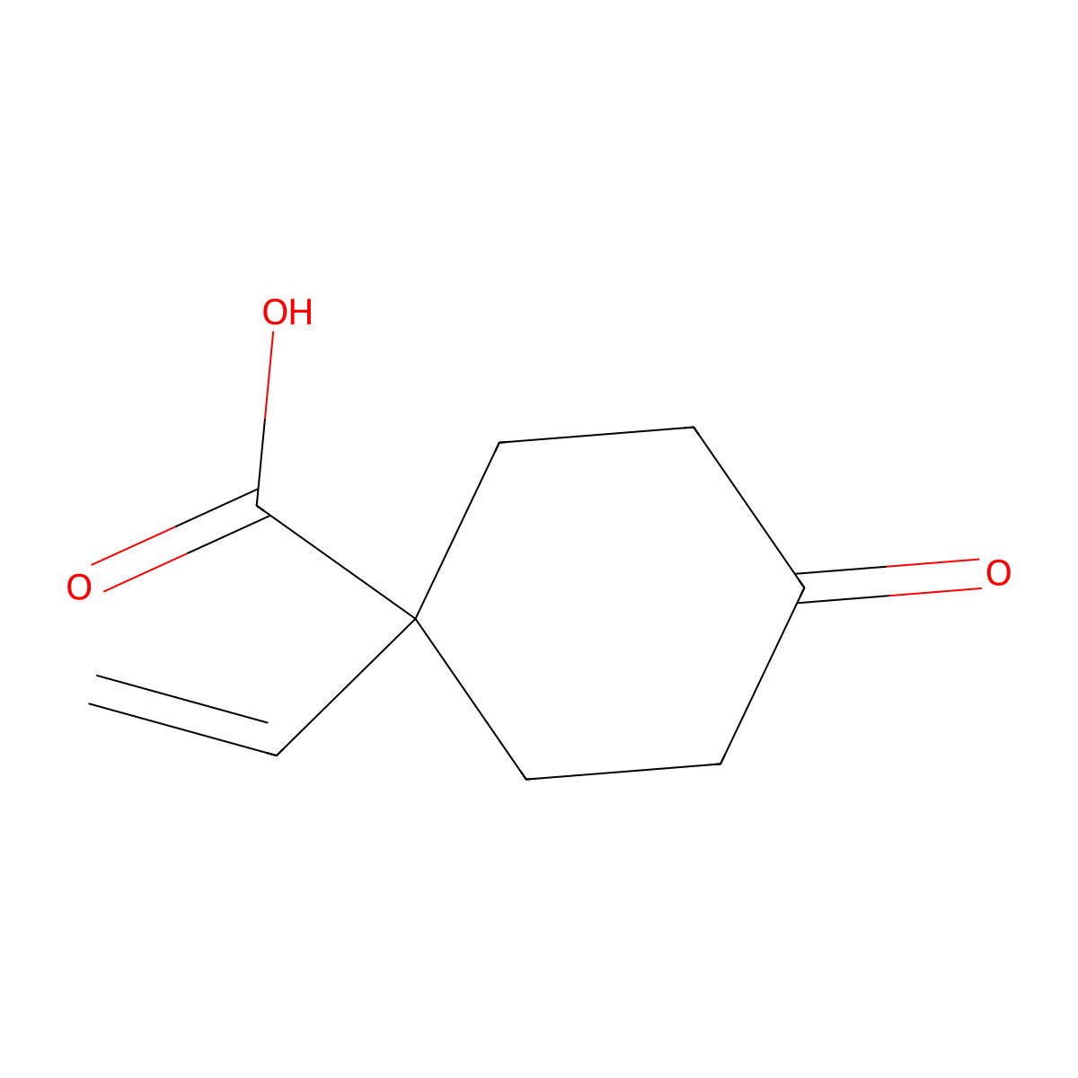 4-Oxo-1-vinylcyclohexanecarboxylic acid molecular structure, CAS 1082207-50-8