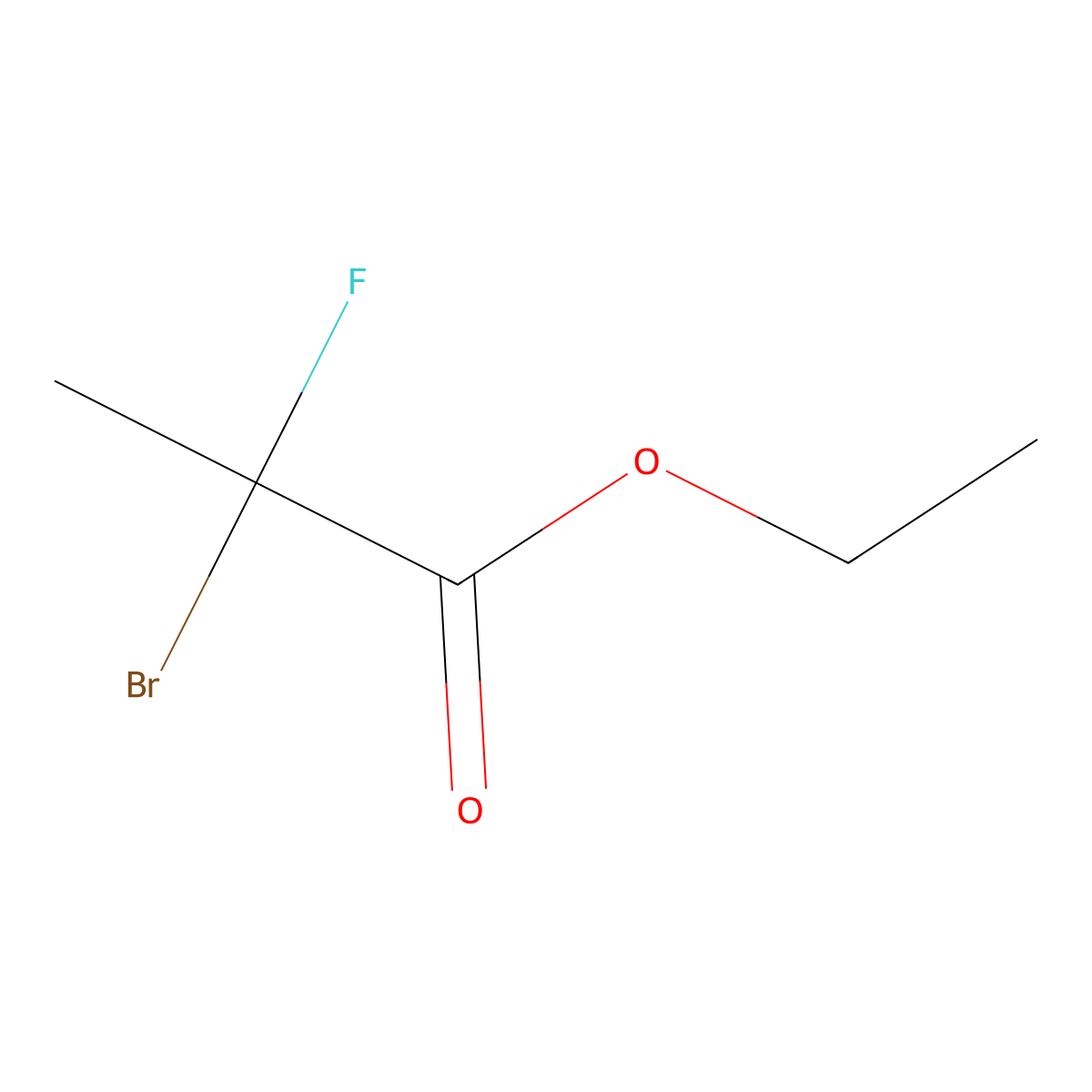Ethyl 2-bromo-2-fluoropropanoate molecular structure, CAS 108221-67-6