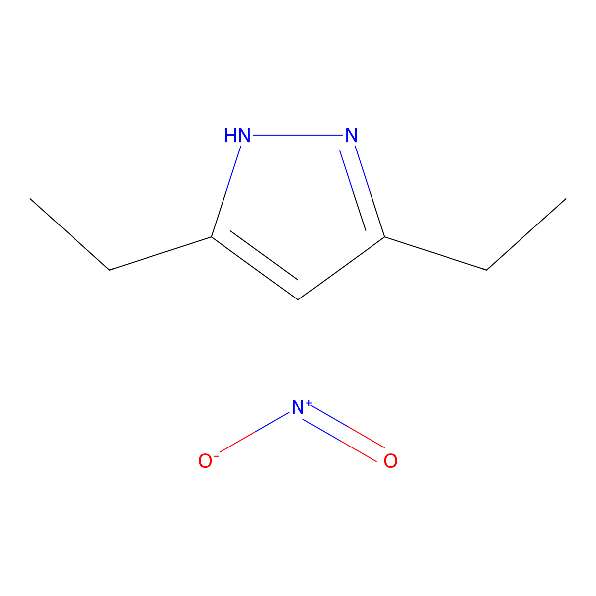3,5-diethyl-4-nitro-1H-pyrazole molecular structure, CAS 1082217-91-1