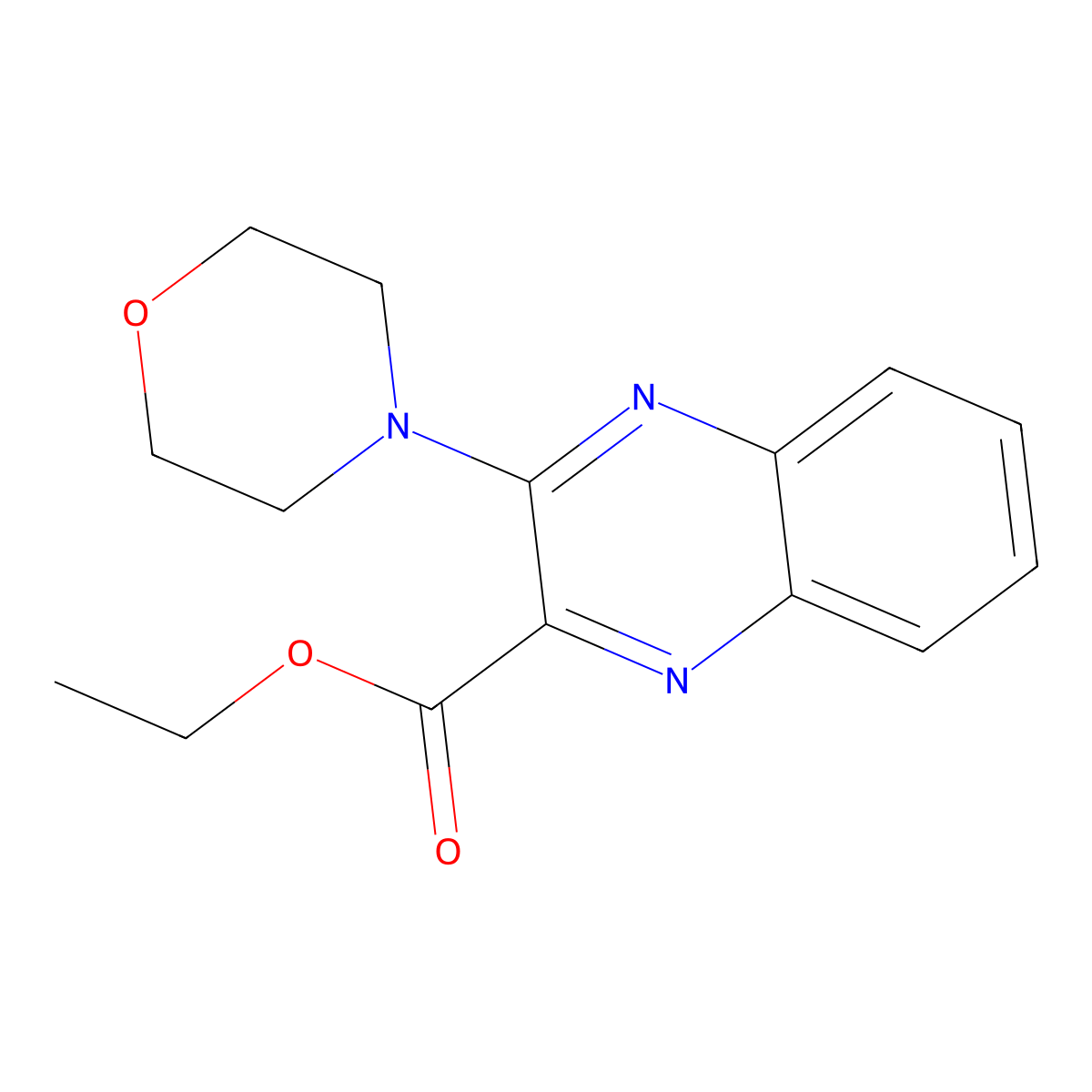Ethyl 3-morpholin-4-ylquinoxaline-2-carboxylate molecular structure, CAS 108222-18-0