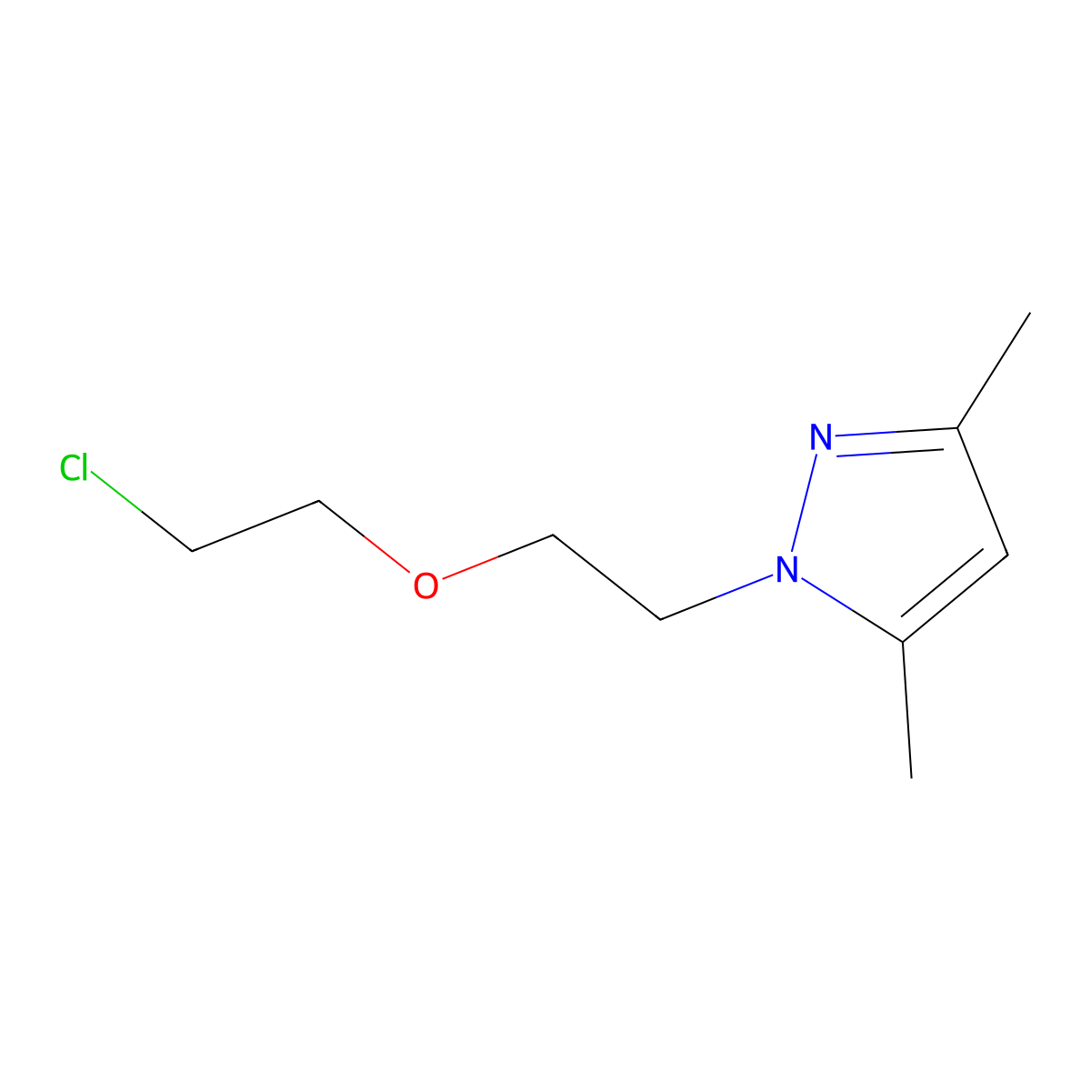 1-[2-(2-Chloro-ethoxy)-ethyl]-3,5-dimethyl-1H-pyrazole molecular structure, CAS 108223-78-5