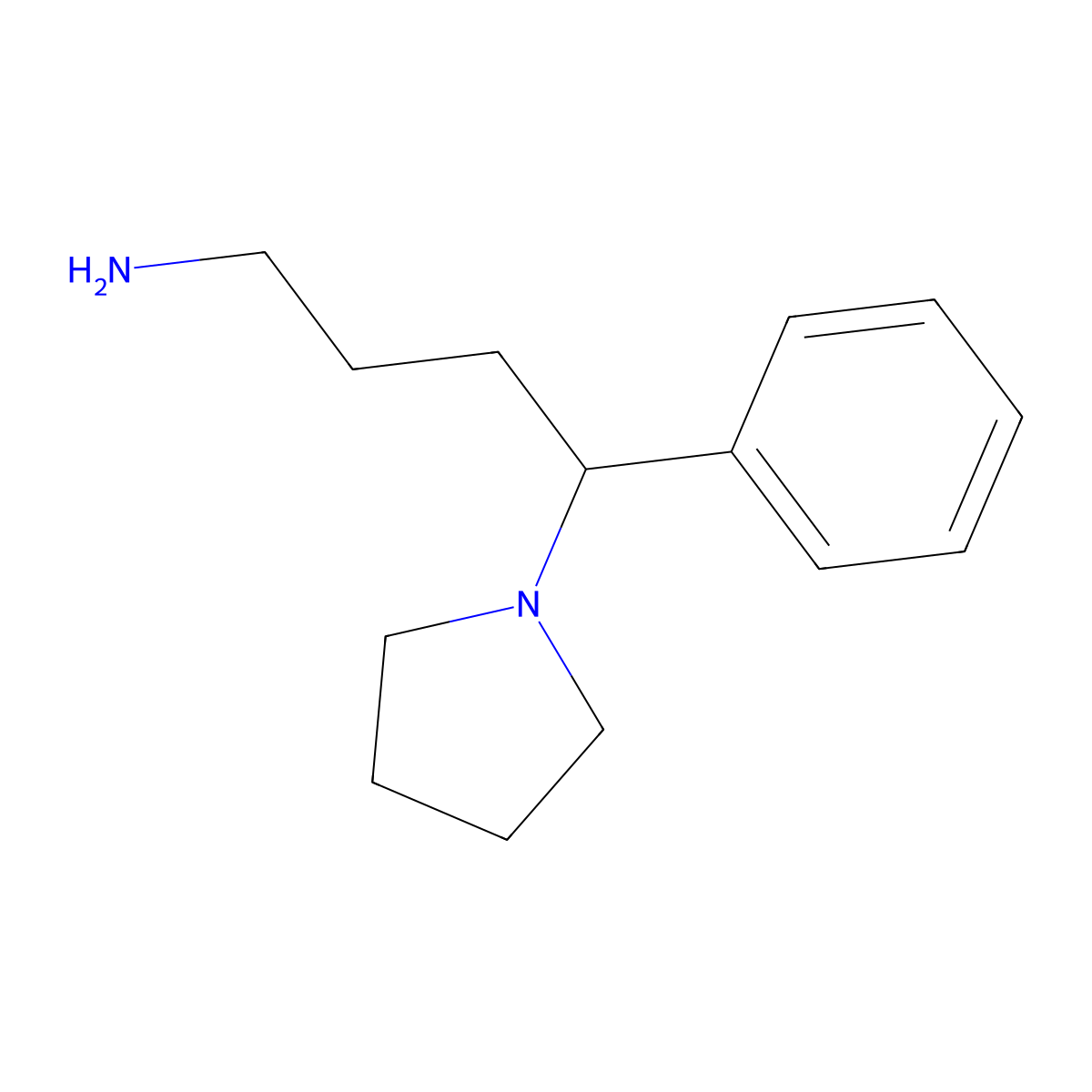 4-Phenyl-4-(pyrrolidin-1-yl)butan-1-amine molecular structure, CAS 1082240-96-7
