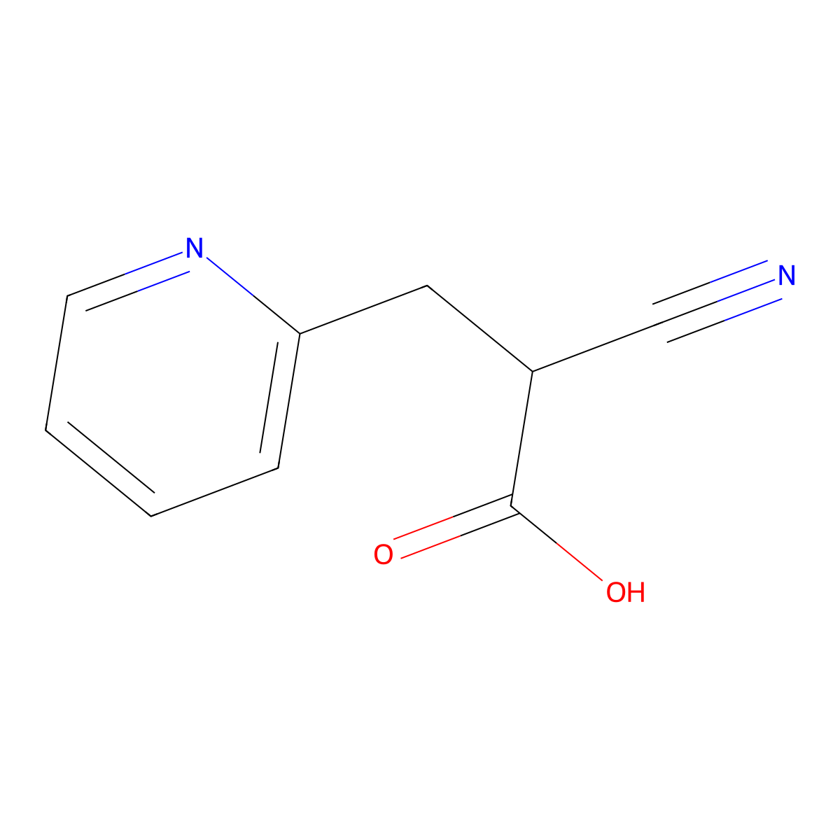 2-Cyano-3-(2-pyridyl)propanoic Acid molecular structure, CAS 1082248-98-3