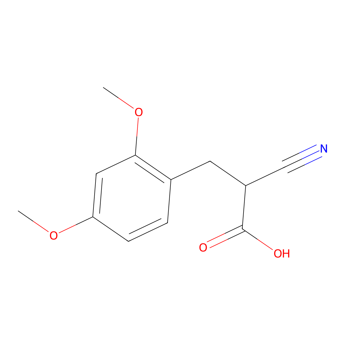 2-Cyano-3-(2,4-dimethoxyphenyl)propionic Acid molecular structure, CAS 1082249-03-3