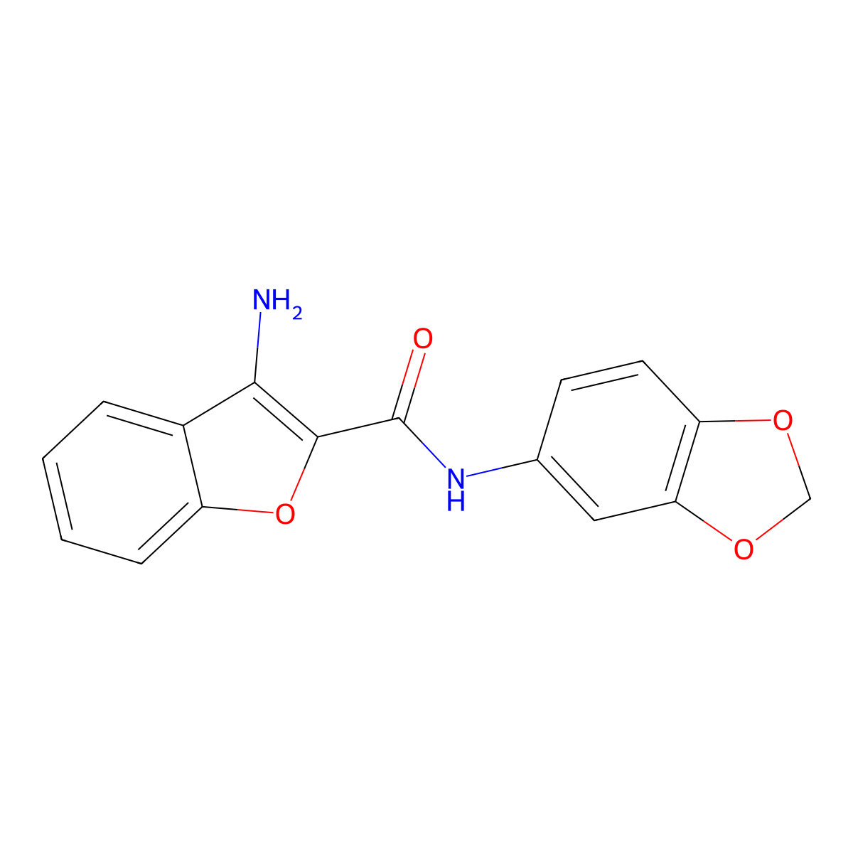 3-amino-N-1,3-benzodioxol-5-yl-1-benzofuran-2-carboxamide molecular structure, CAS 1082251-86-2