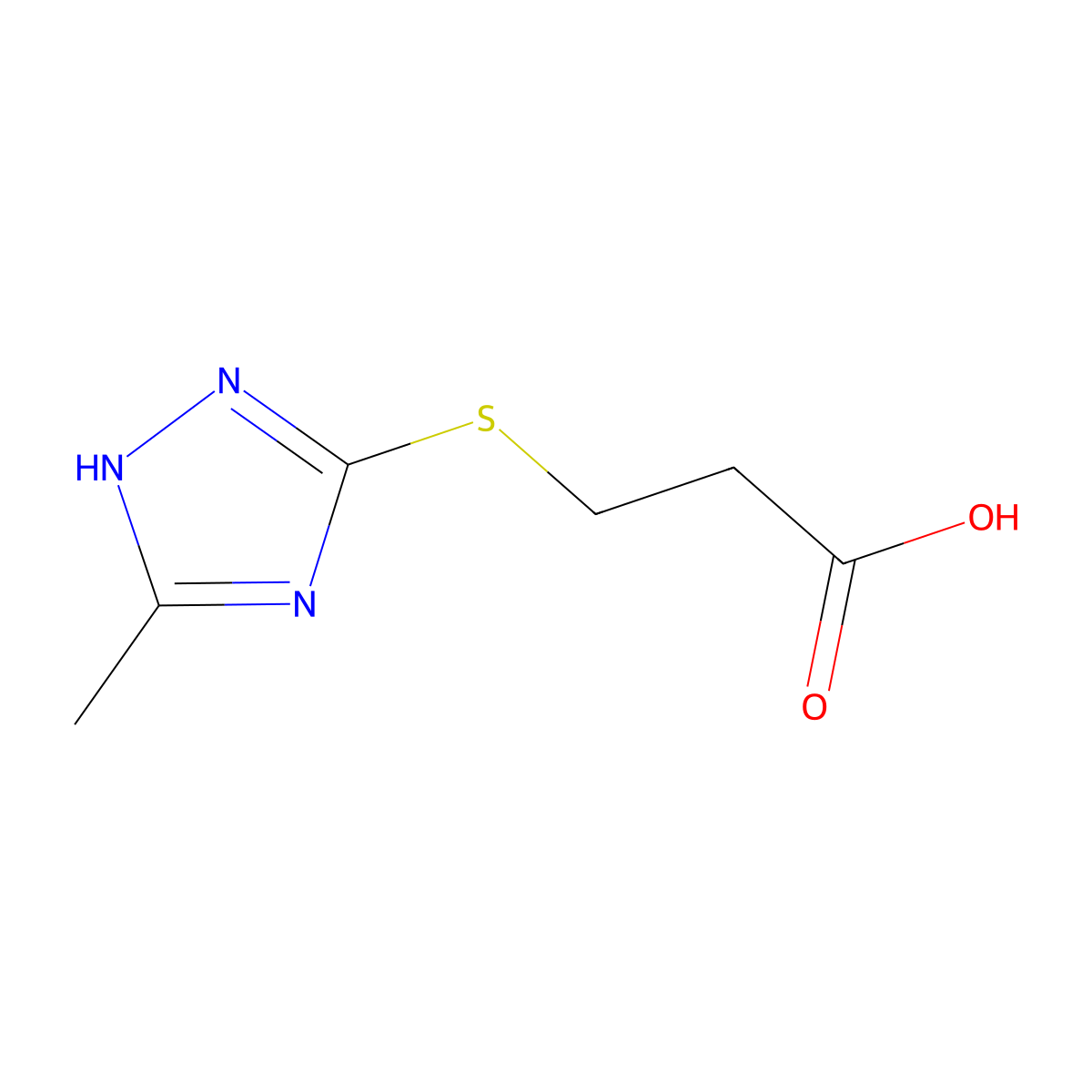 3-[(5-methyl-4H-1,2,4-triazol-3-yl)sulfanyl]propanoic acid molecular structure, CAS 1082259-53-7