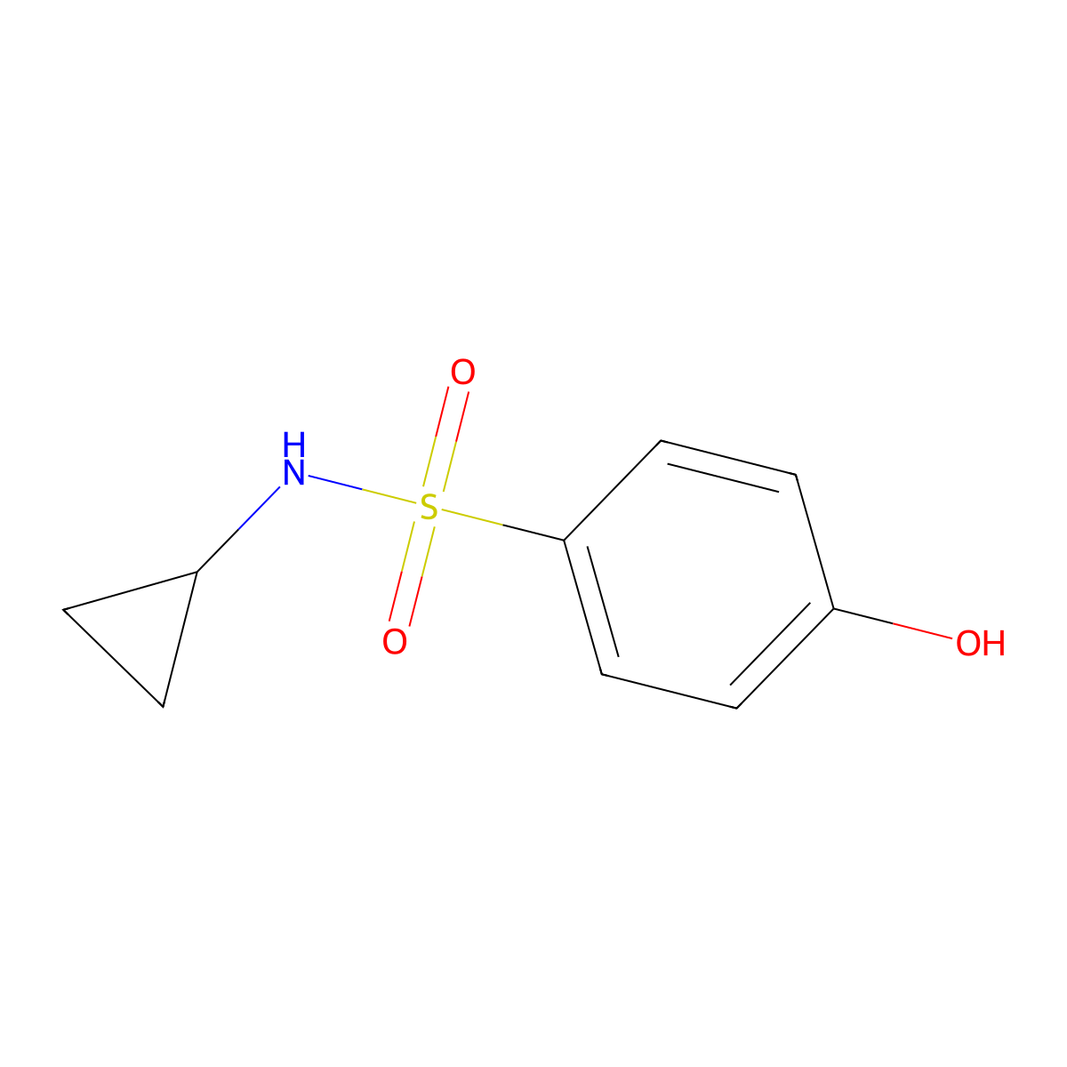 N-Cyclopropyl-4-hydroxybenzene-1-sulfonamide molecular structure, CAS 1082262-36-9